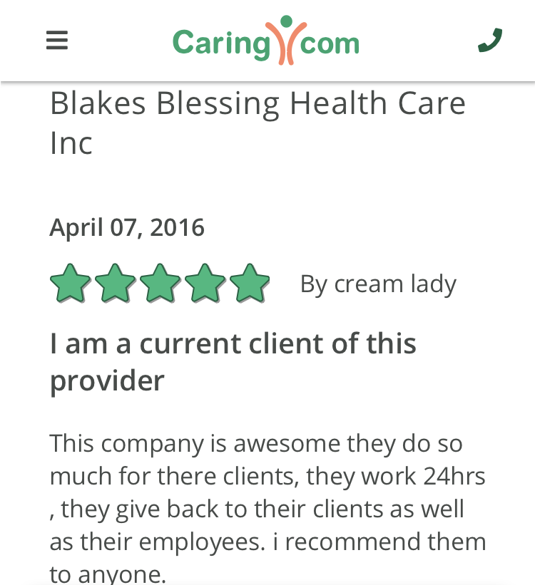 blakes blessing in-home healthcare in Houston